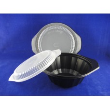 CT-15 PP Round Black Bowl w/ PP Lid